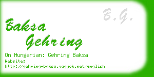 baksa gehring business card